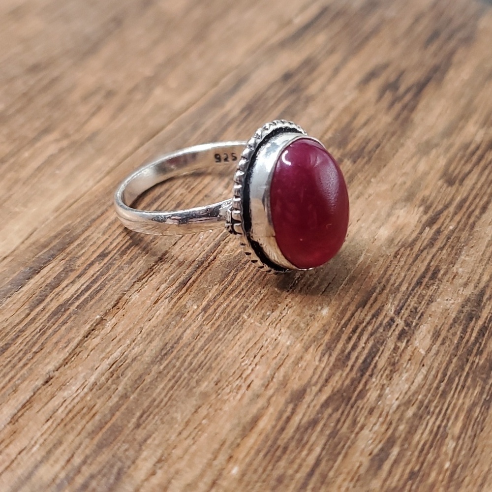 Size 7 R721‎ ruby heirloom ring sterling 925